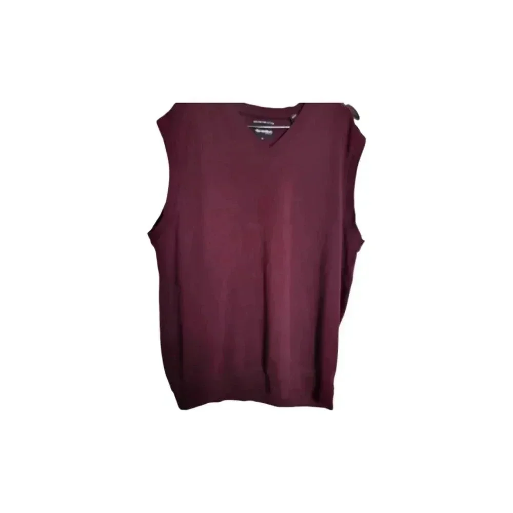Bolle Mens 100% Fine‎ Pima Cotton Burgundy Golf Vest Size XL